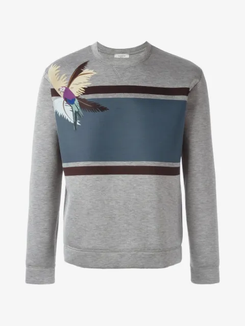 Valentino Garavani stribet sweatshirt med papegøjetryk