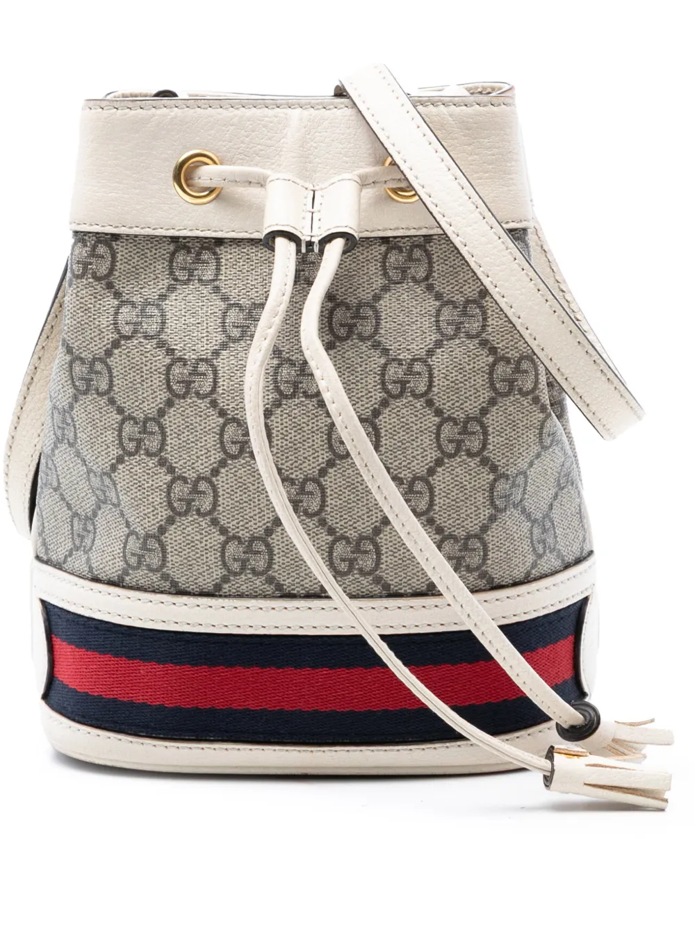 Gucci Pre-Owned 2016-2026 Mini GG Supreme Web Ophidia bucket bag - Toni neutri