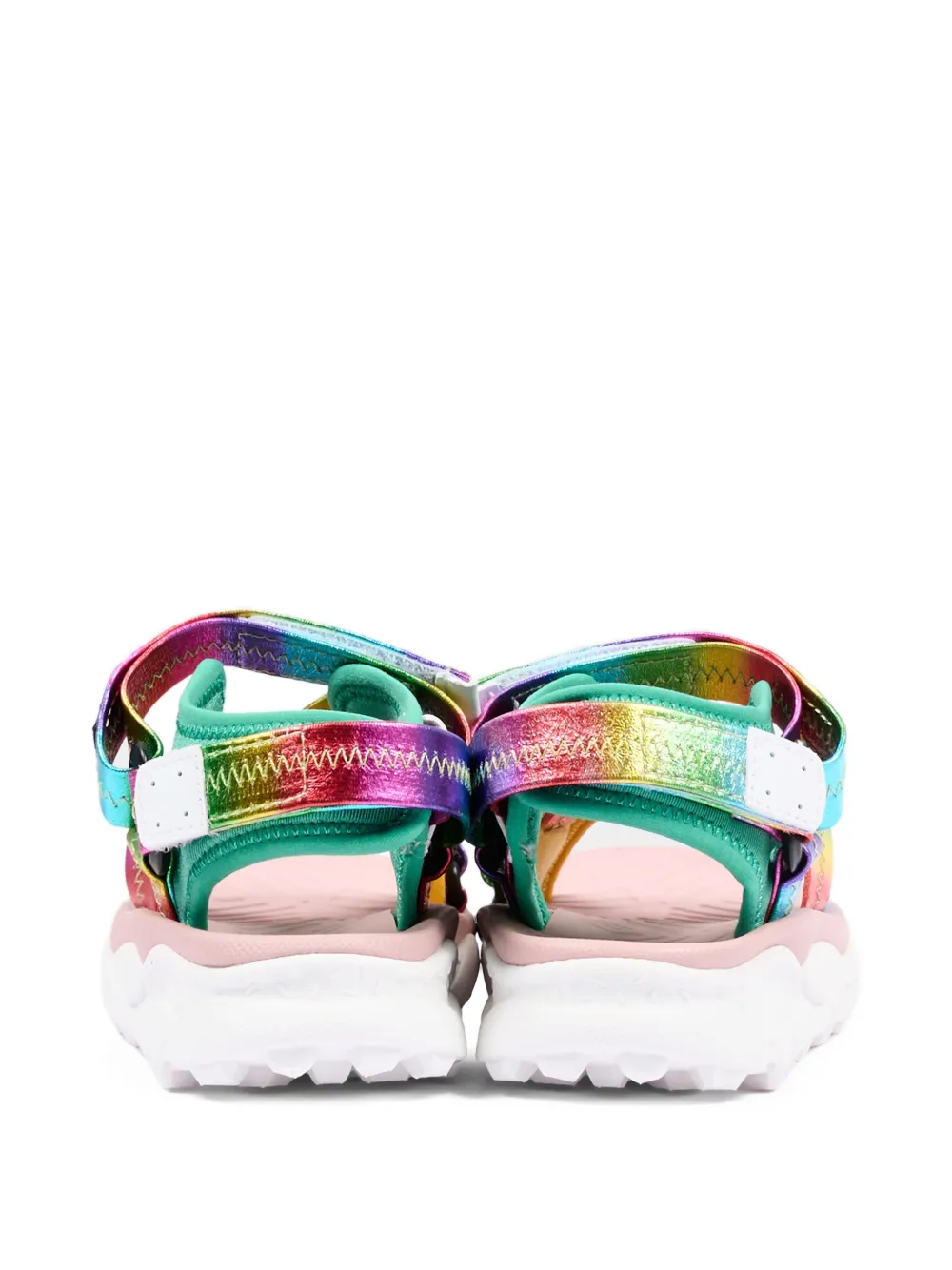 FLOWER MOUNTAIN KIDS Metallic sandalen met regenboogprint Groen