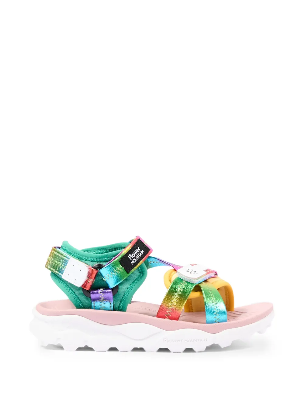 FLOWER MOUNTAIN KIDS Metallic sandalen met regenboogprint Groen