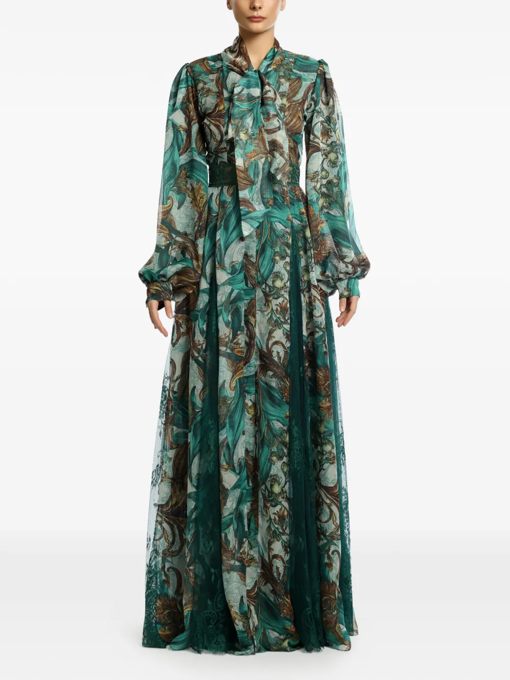 MIAU by Clara Rotescu floral-print tiered dress - Verde