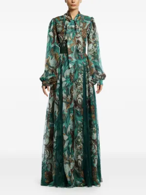 farfetch midi dresses Dolce & Gabbana floral-print Ruched Midi Dress | Black