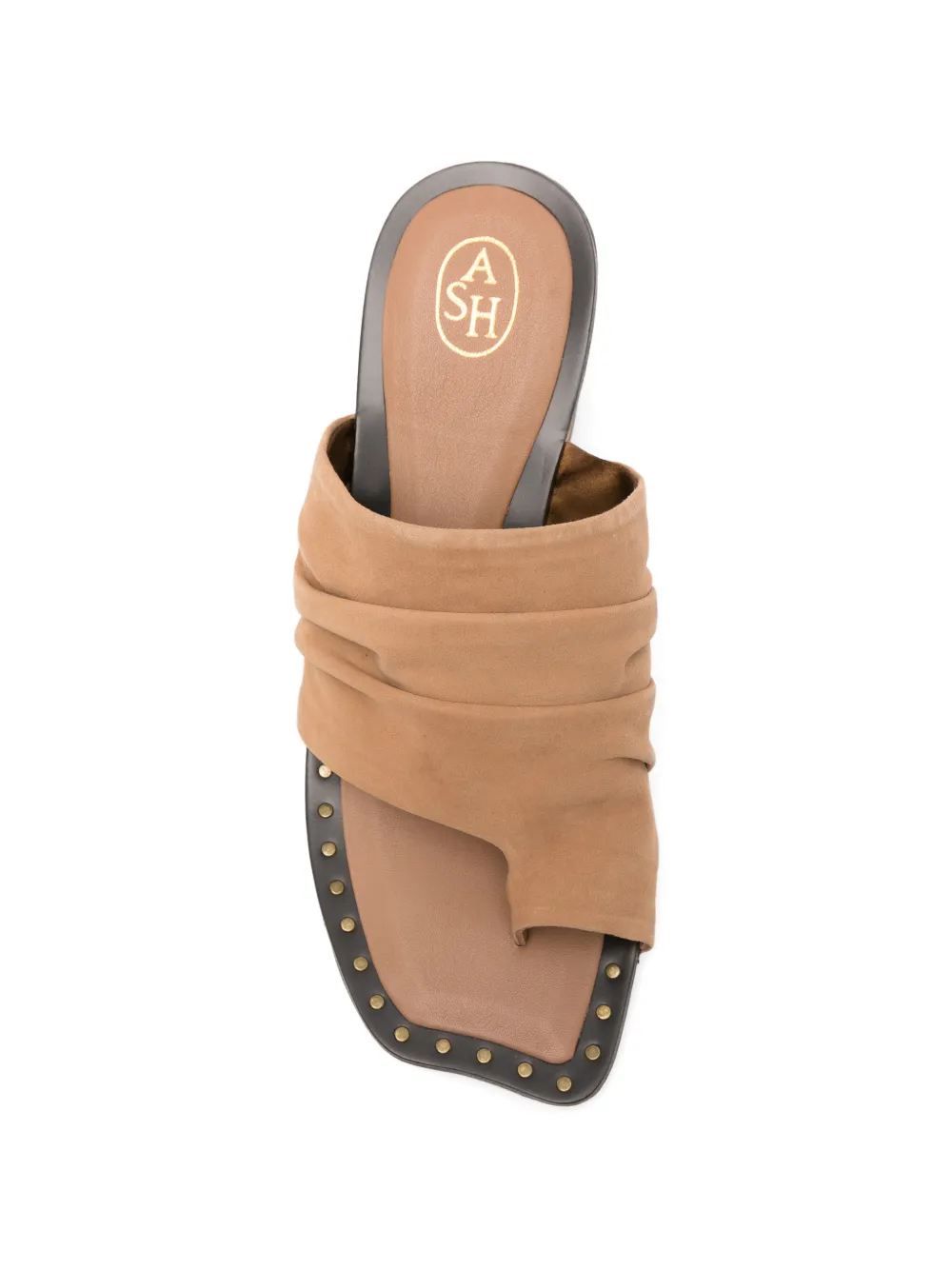 Ash Corine ruched toe-strap sandals Beige