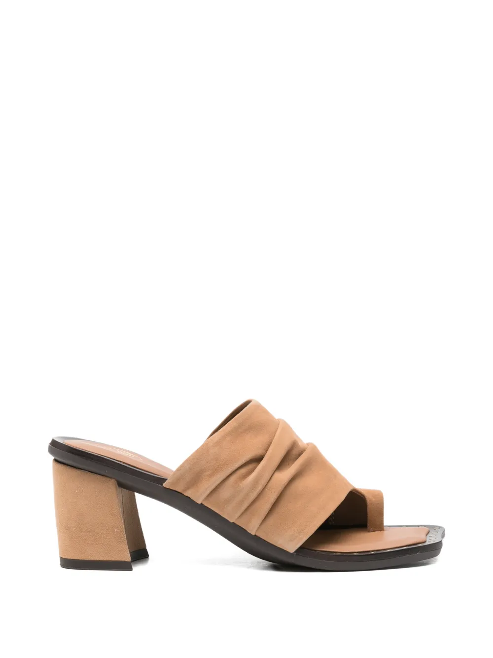 Ash Corine ruched toe-strap sandals Beige