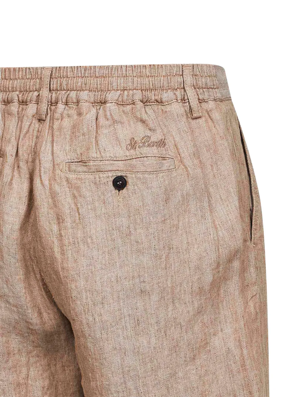 MC2 Saint Barth Bermuda shorts met visgraatpatroon Beige