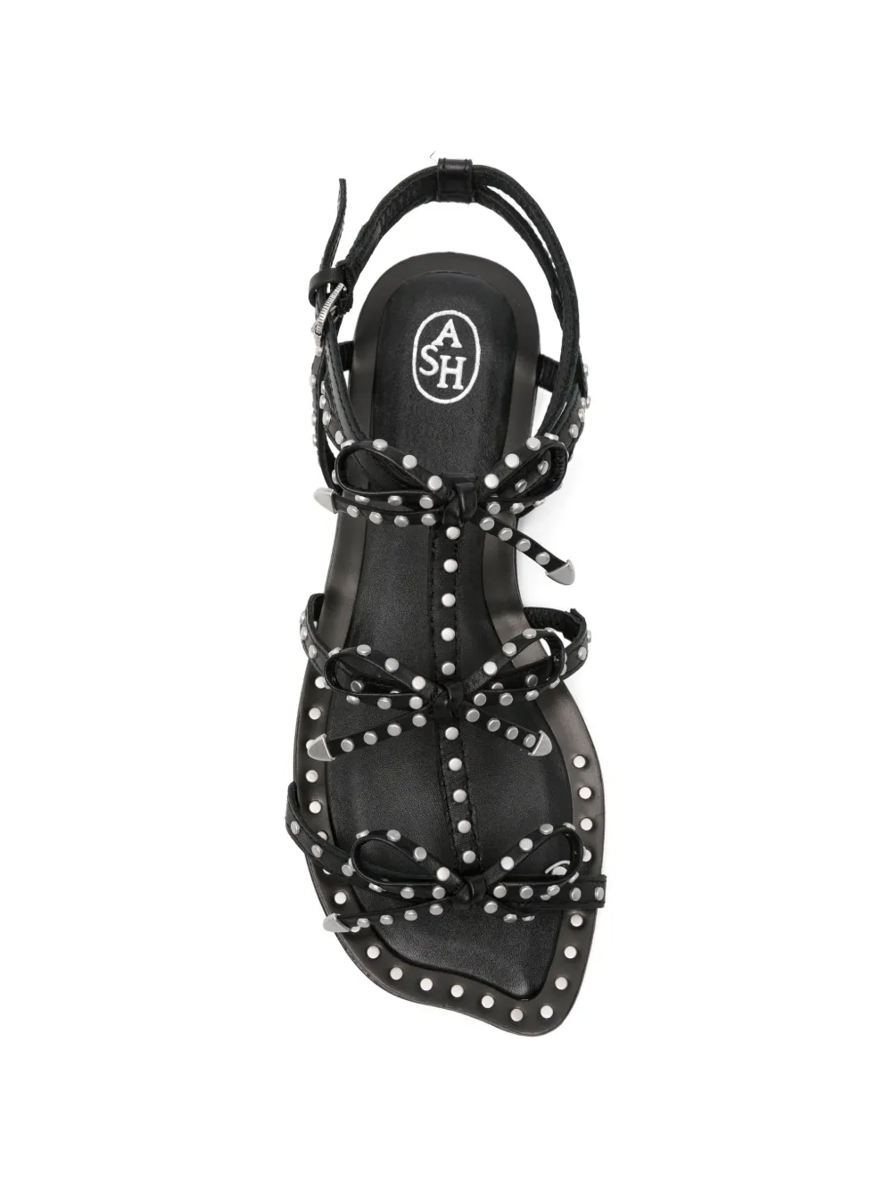 Ash Gladius stud-embellished bow sandals Zwart