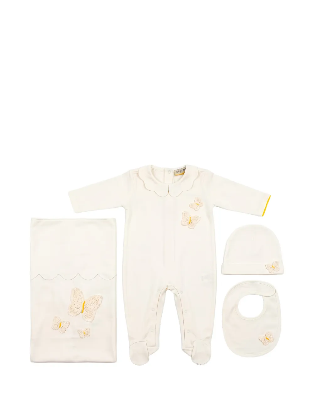 Gensami kids butterfly-appliqué babygrow set - Weiß