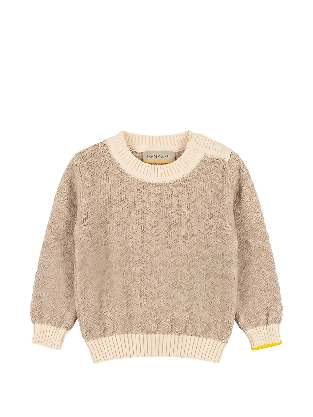 Gensami kids textured-knit button-fastening sweater - Toni neutri