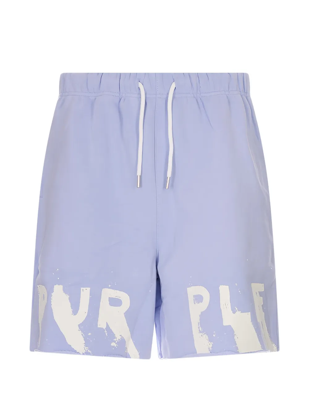 Purple Brand logo-print raw-edge shorts - Violett