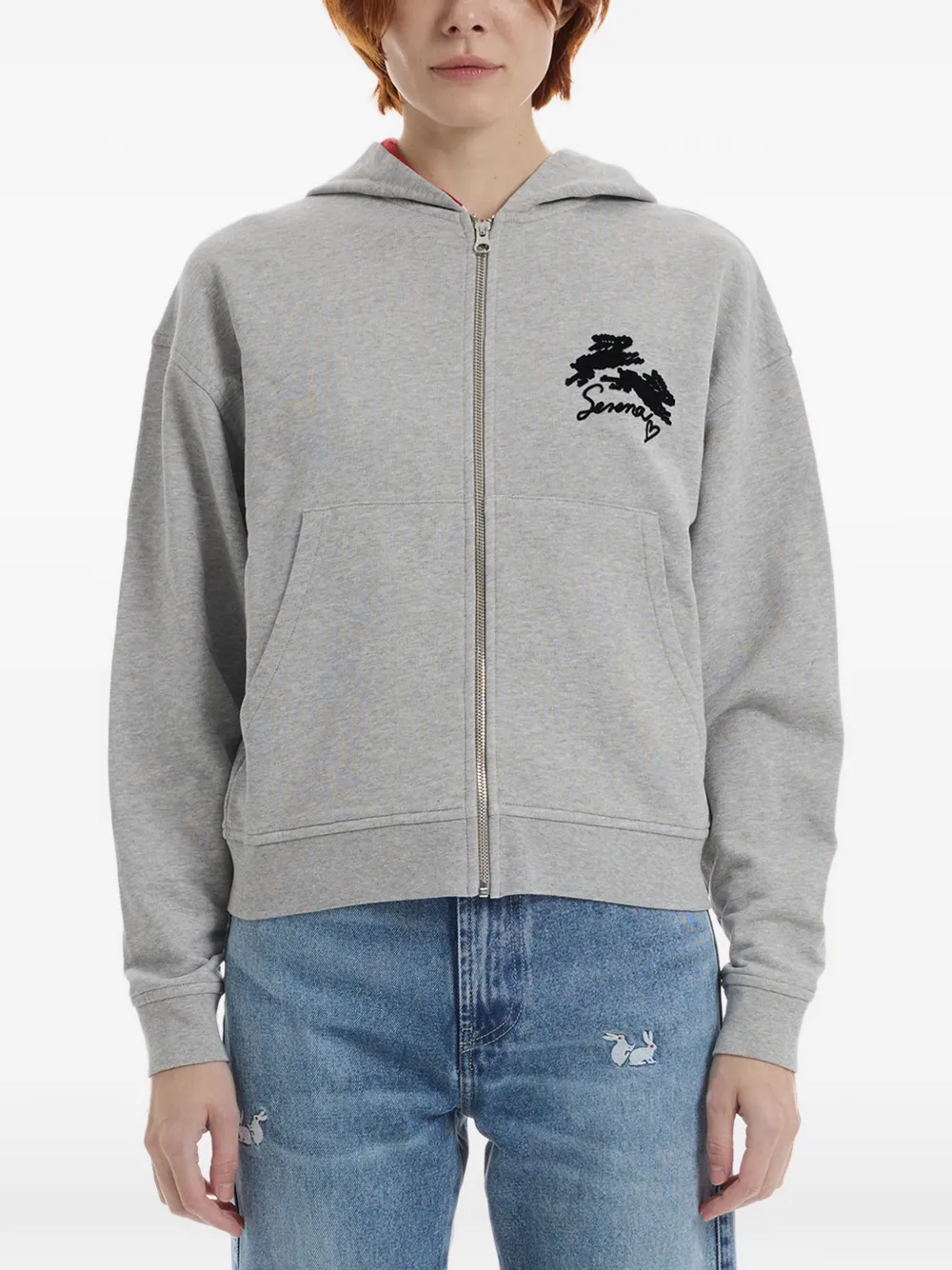 CARNE BOLLENTE Stars and Studs rhinestone-embellished hoodie - Grau