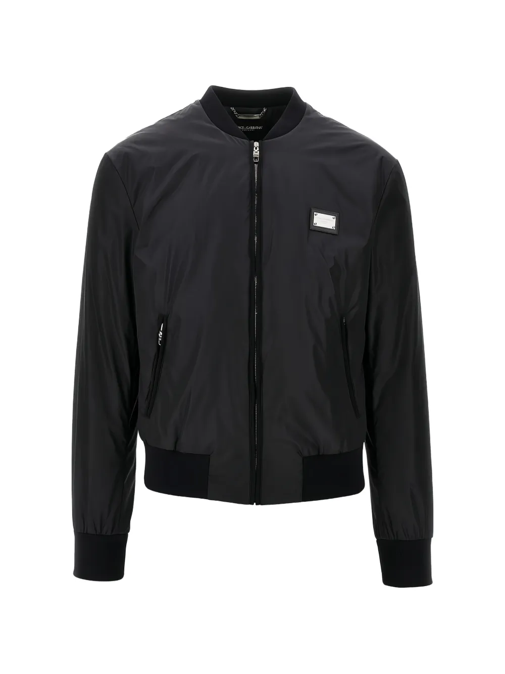Dolce & Gabbana logo-plaque bomber jacket - Schwarz