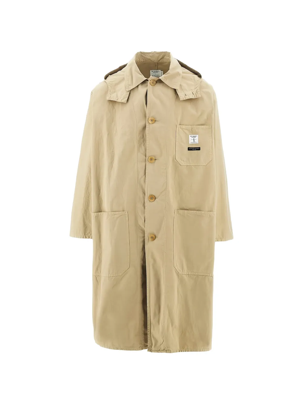 Roy Rogers x Engineered Garments button hooded parka coat - Nude