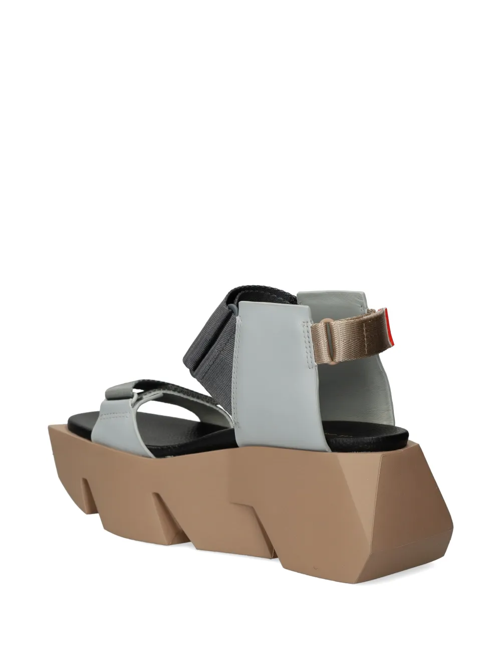 United Nude Bull Run sandalen met klittenband en plateauzool Grijs