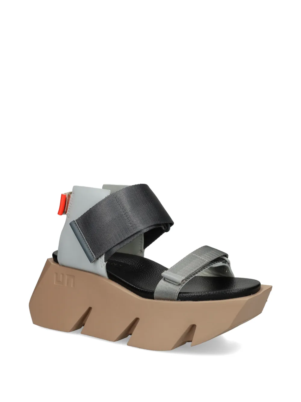 United Nude Bull Run sandalen met klittenband en plateauzool Grijs