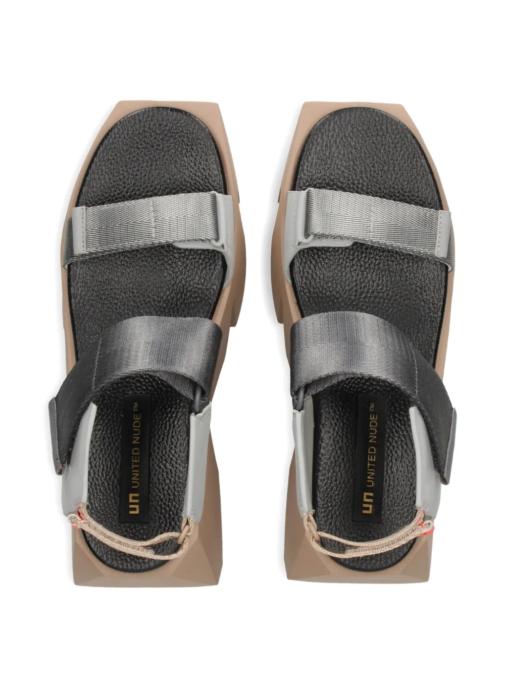 United Nude Bull Run sandalen met klittenband en plateauzool Grijs