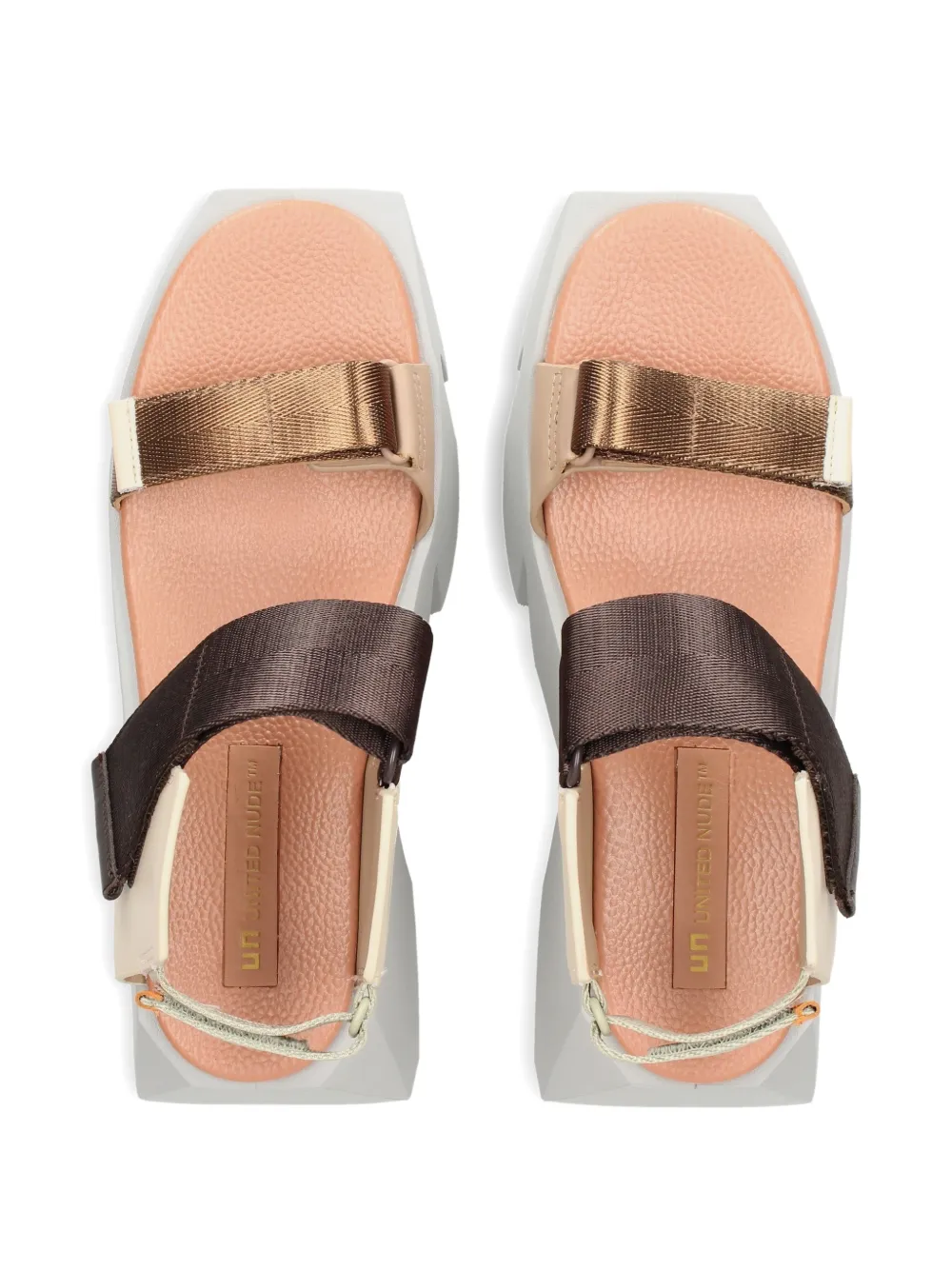 United Nude Bull Run sandalen met klittenband en vlakken Beige