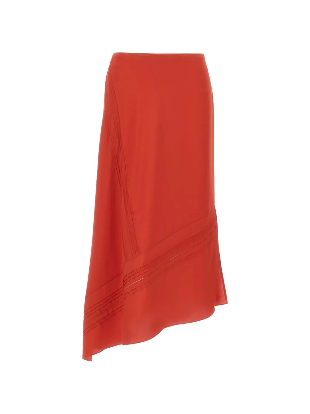 Vince pintuck asymmetric midi skirt - Rosso