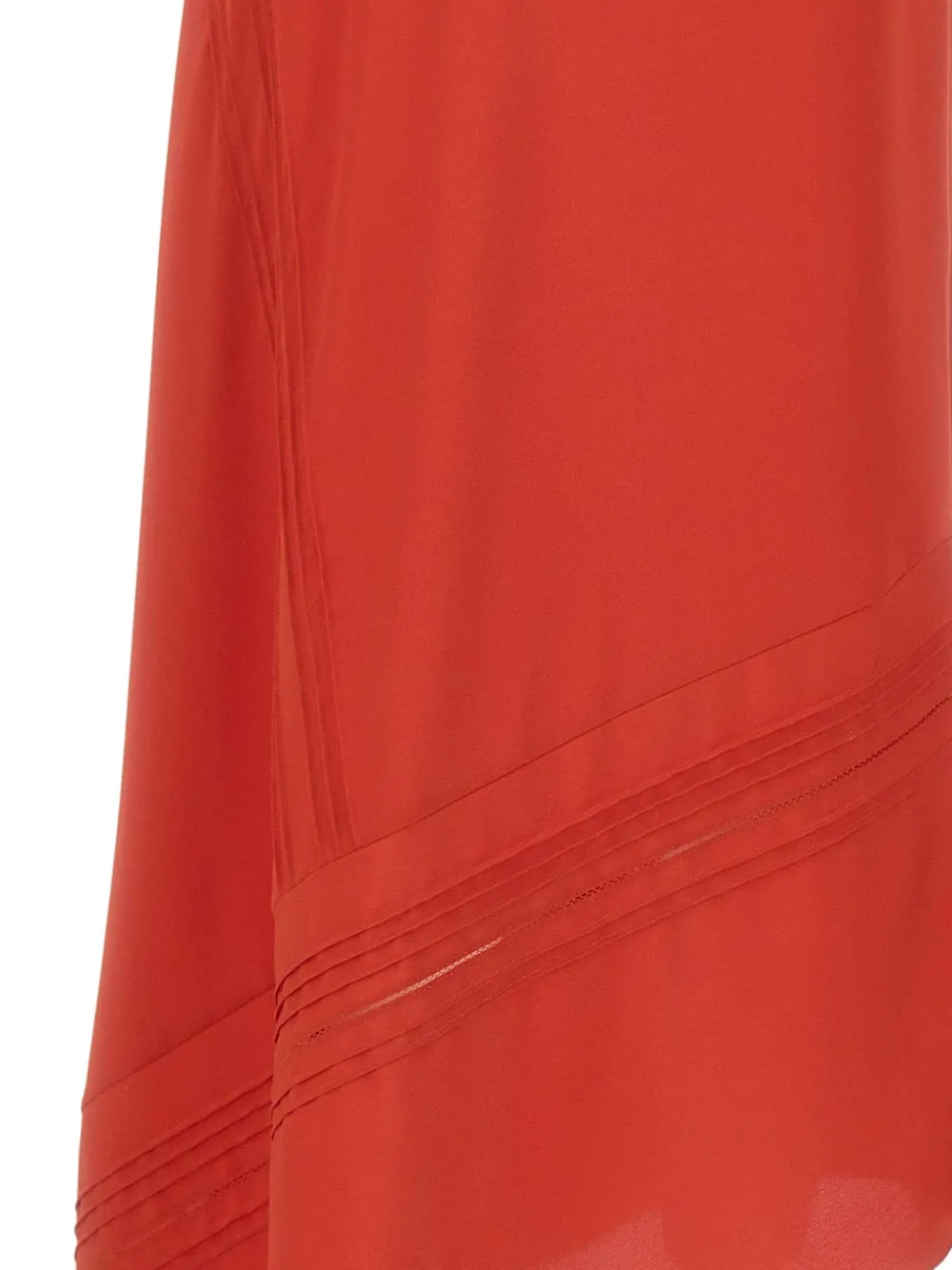 Vince Gesmockte asymmetrische midi-rok Rood