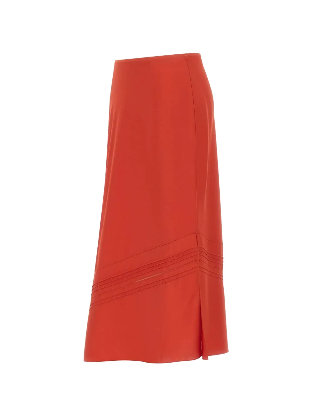 Vince Gesmockte asymmetrische midi-rok Rood