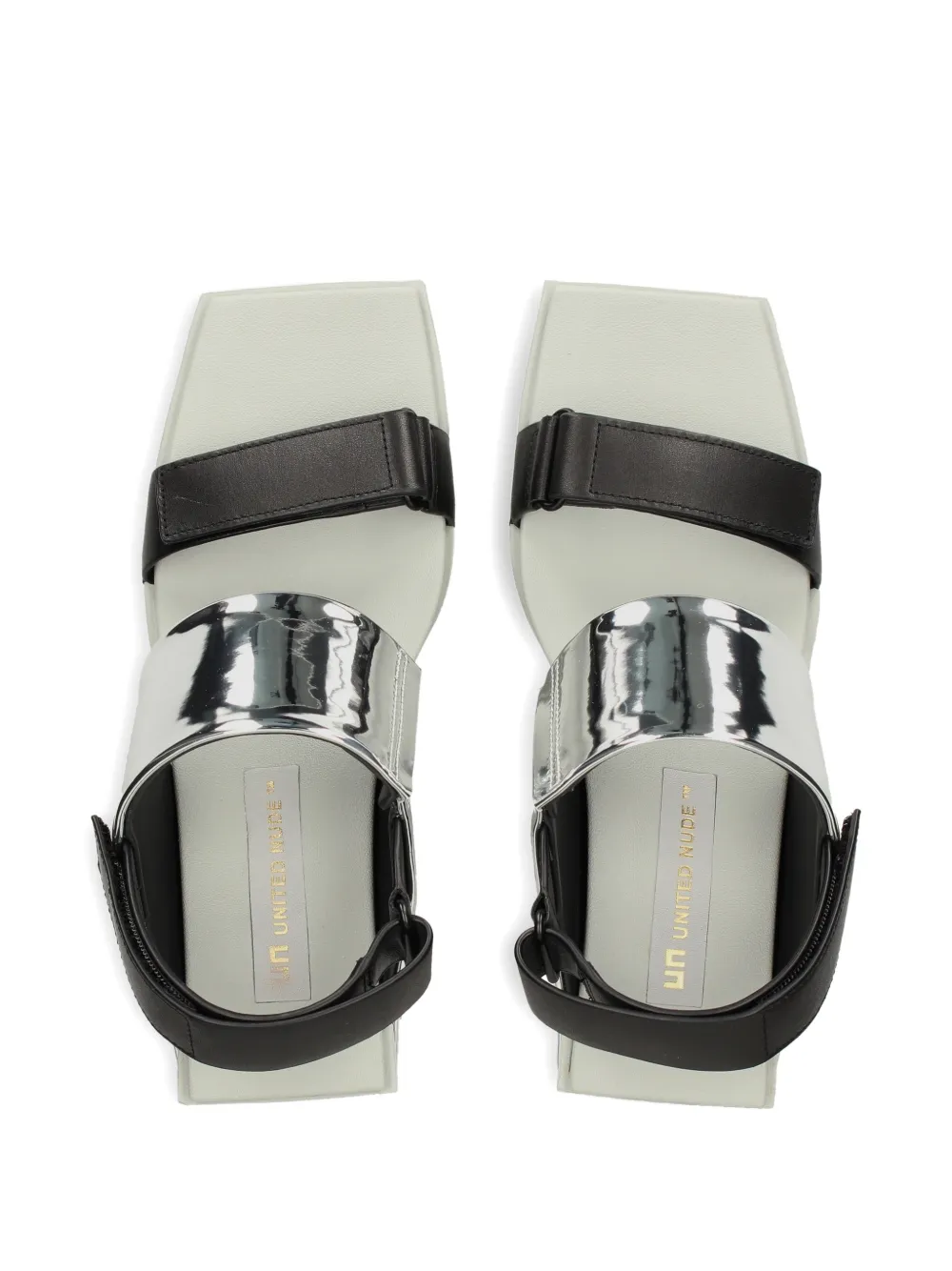 United Nude Brutt sandalen met metallic klittenband Zilver