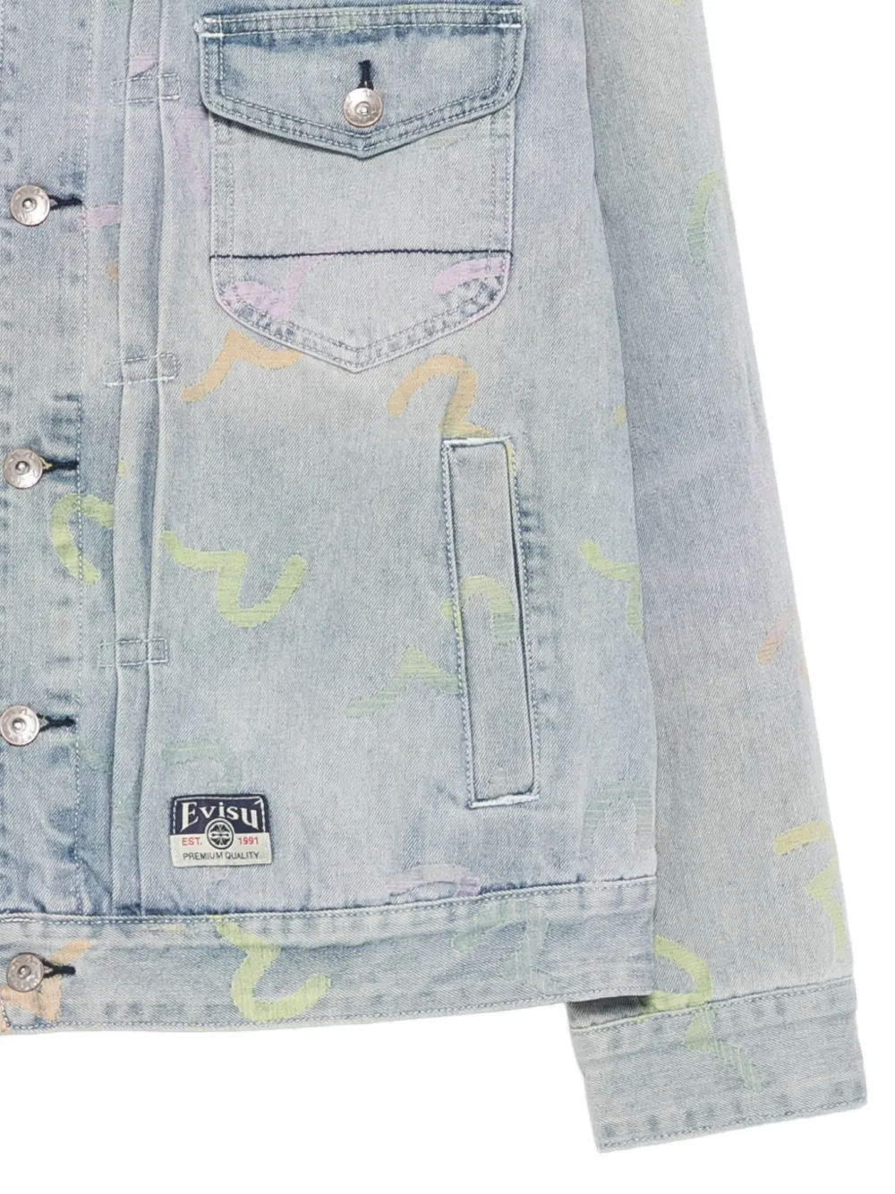 EVISU Denim jack met print Blauw