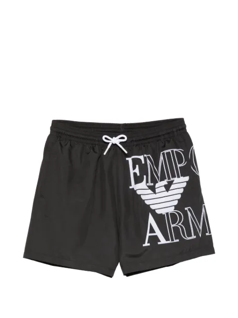 Emporio Armani shorts de playa con cordones y logo estampado