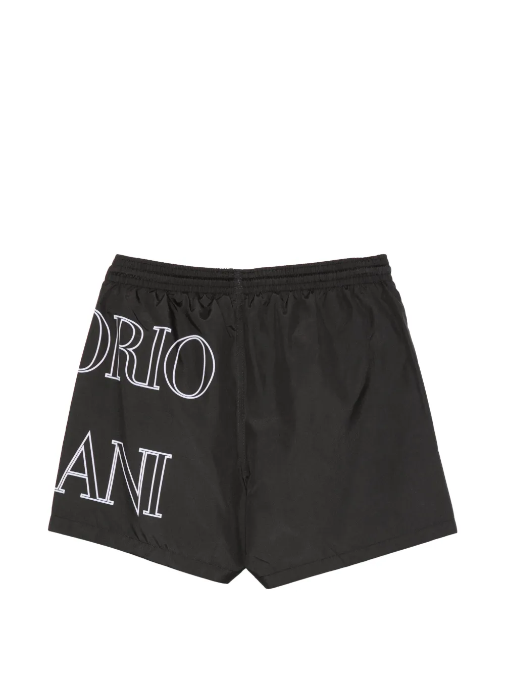 Emporio Armani Zwembroek met logoprint en trekkoord Zwart