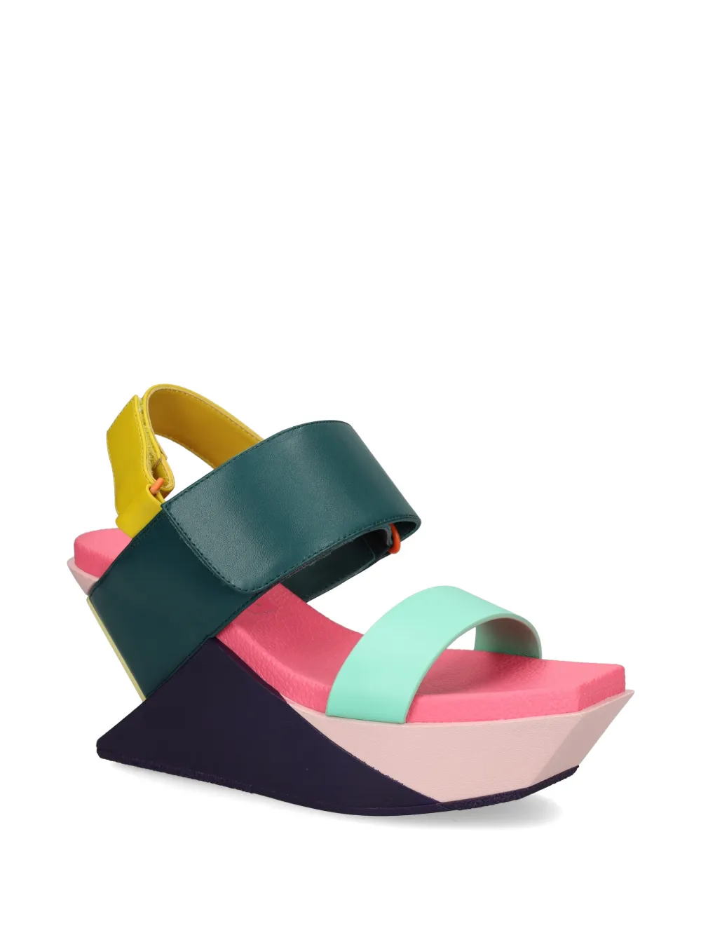 United Nude Delta Wedge sandalen met klittenband en sleehak Groen