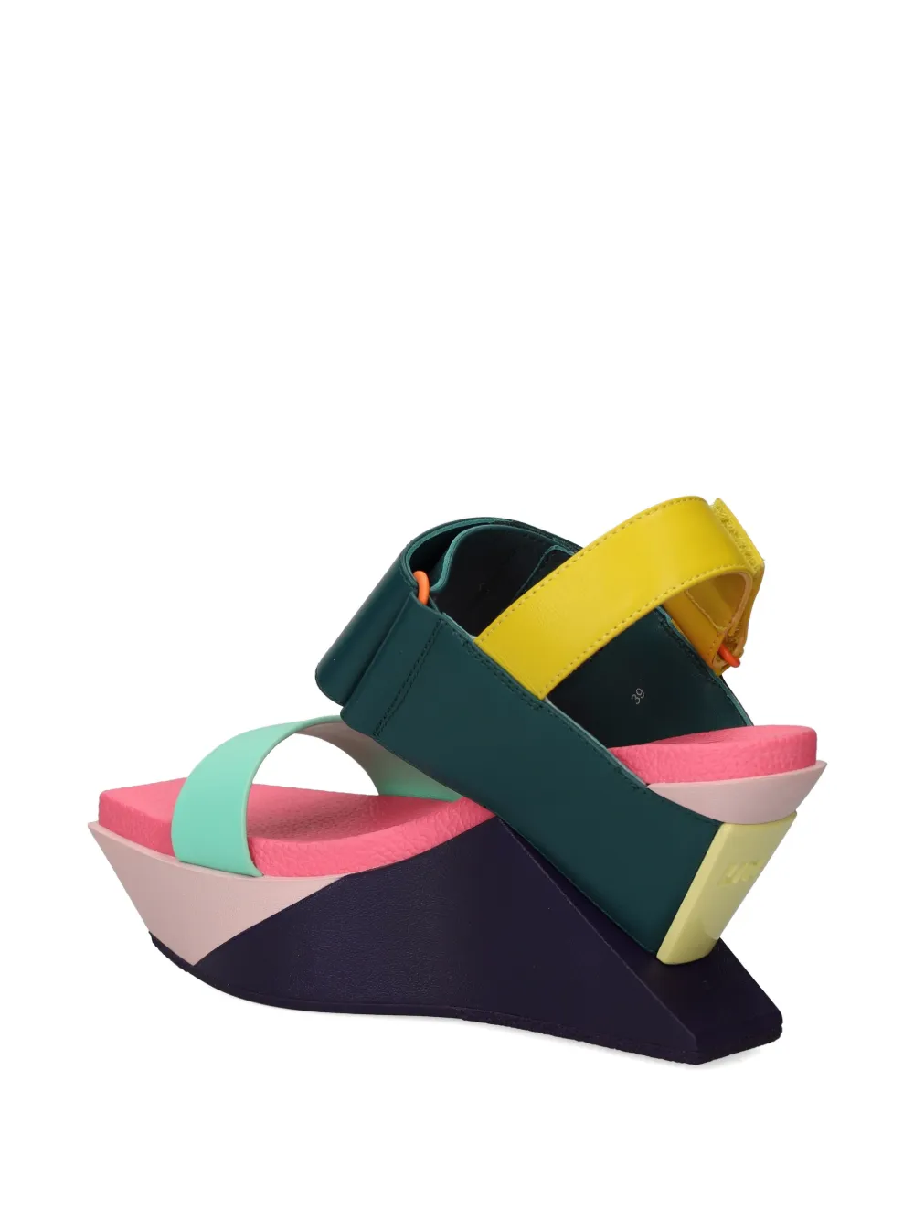 United Nude Delta Wedge sandalen met klittenband en sleehak Groen