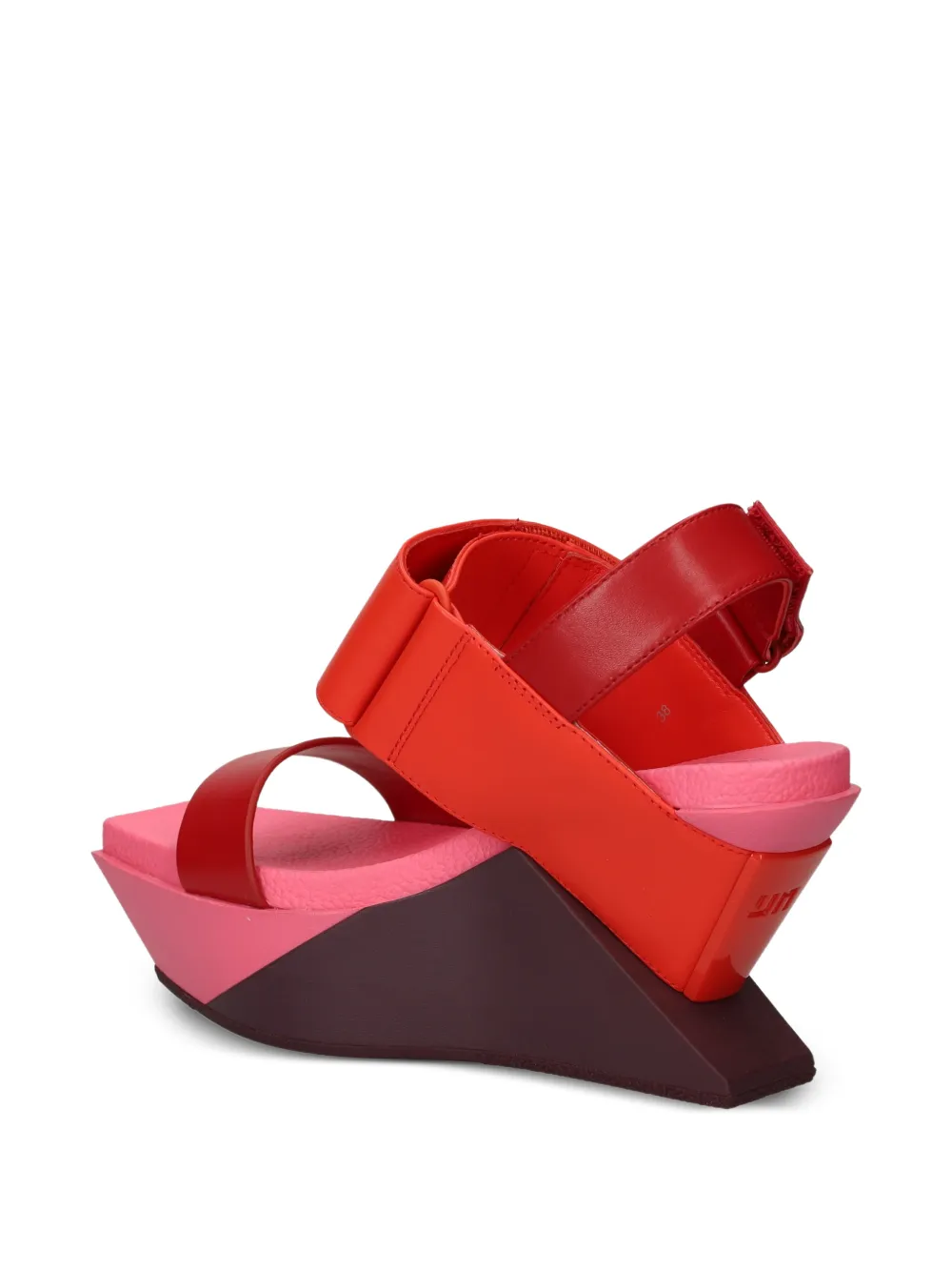 United Nude Delta Wedge sandalen met klittenband en sleehak Rood