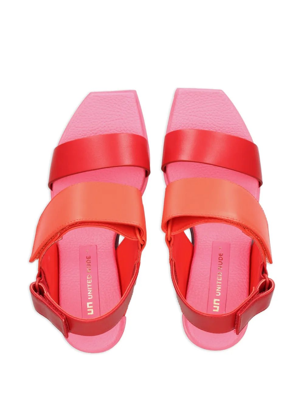 United Nude Delta Wedge sandalen met klittenband en sleehak Rood