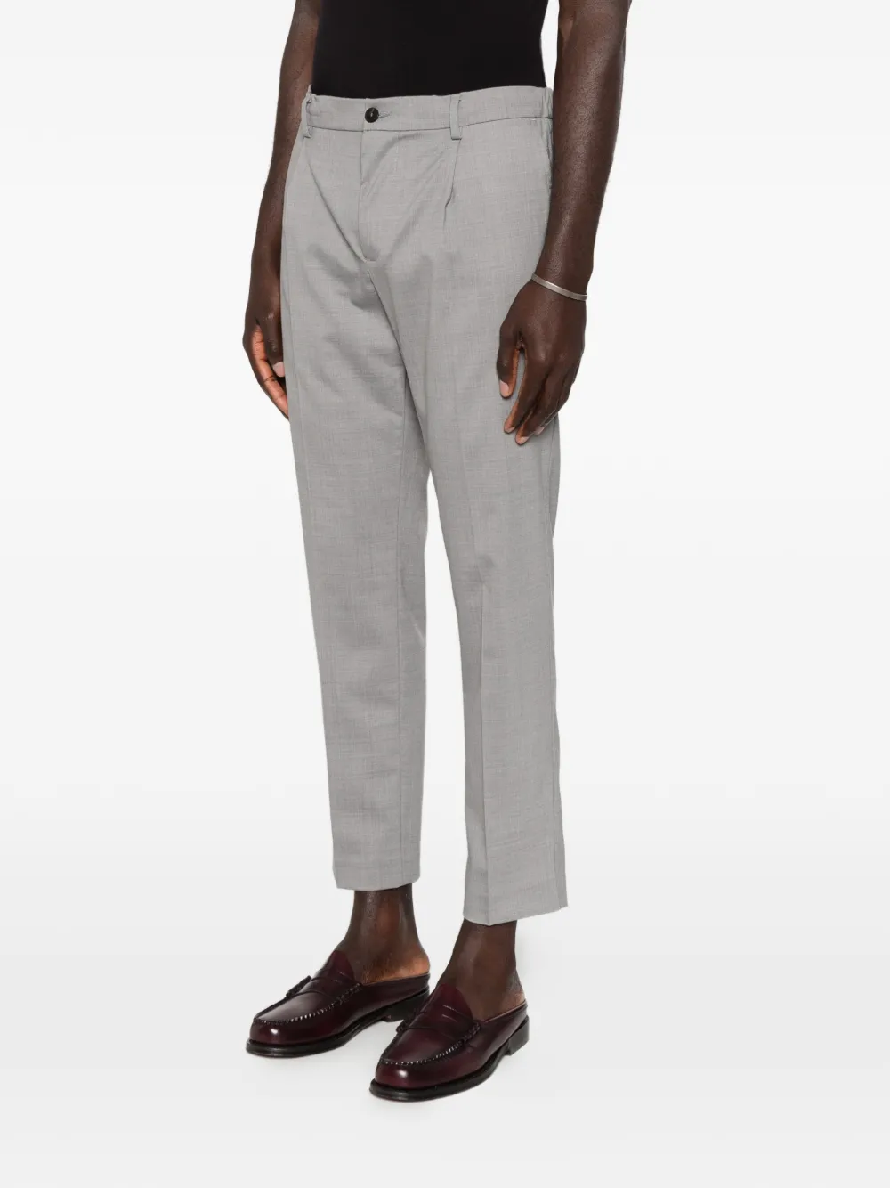 Entre Amis Reno broek met riemlussen Grijs