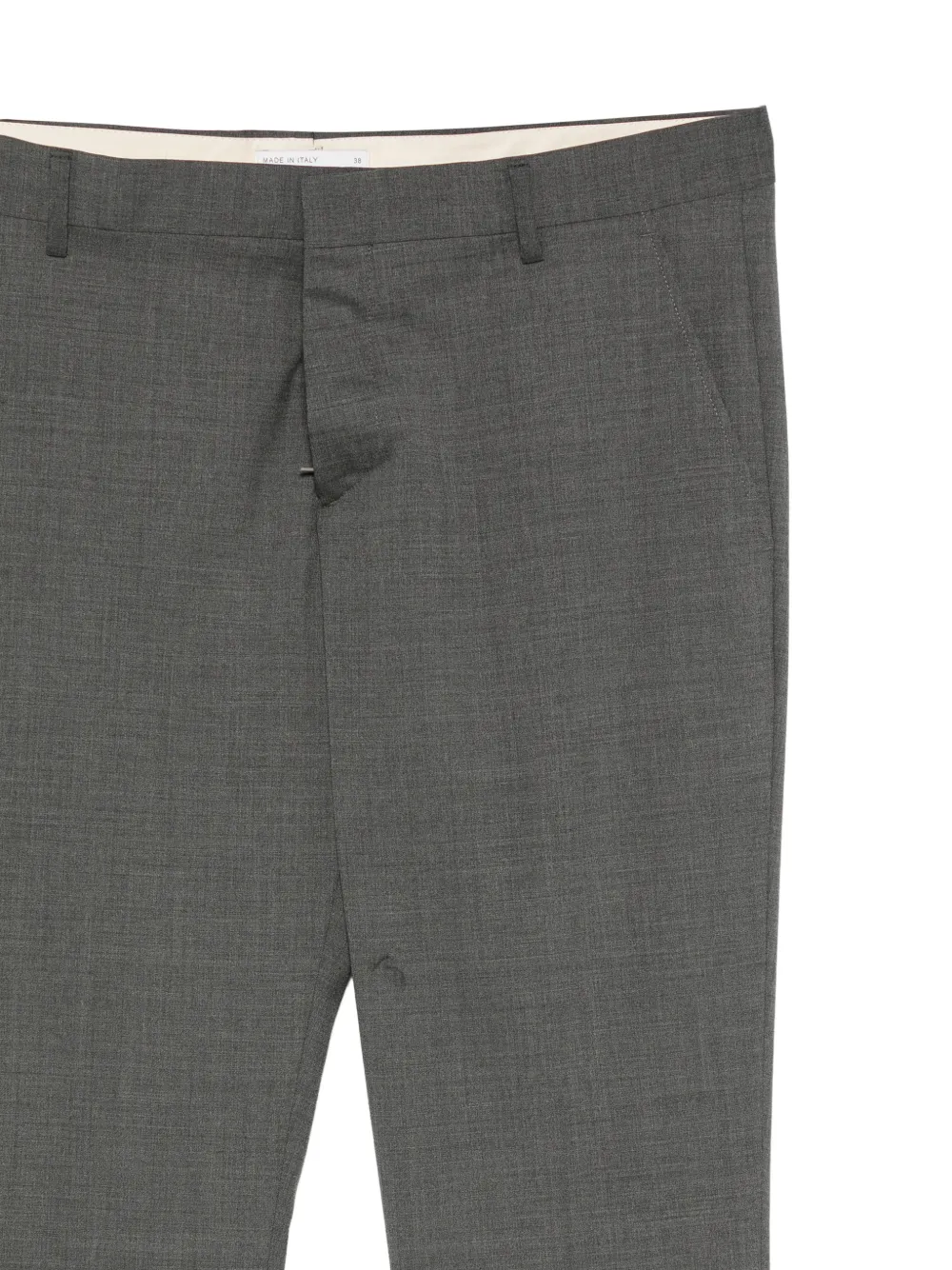 Entre Amis Broek met paspelzakken en riemlussen Grijs