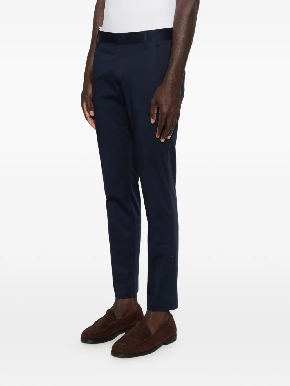 Entre Amis Senna broek met riemlussen Blauw