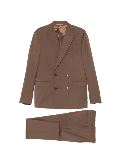 Paoloni double-breasted peaked-lapel suit