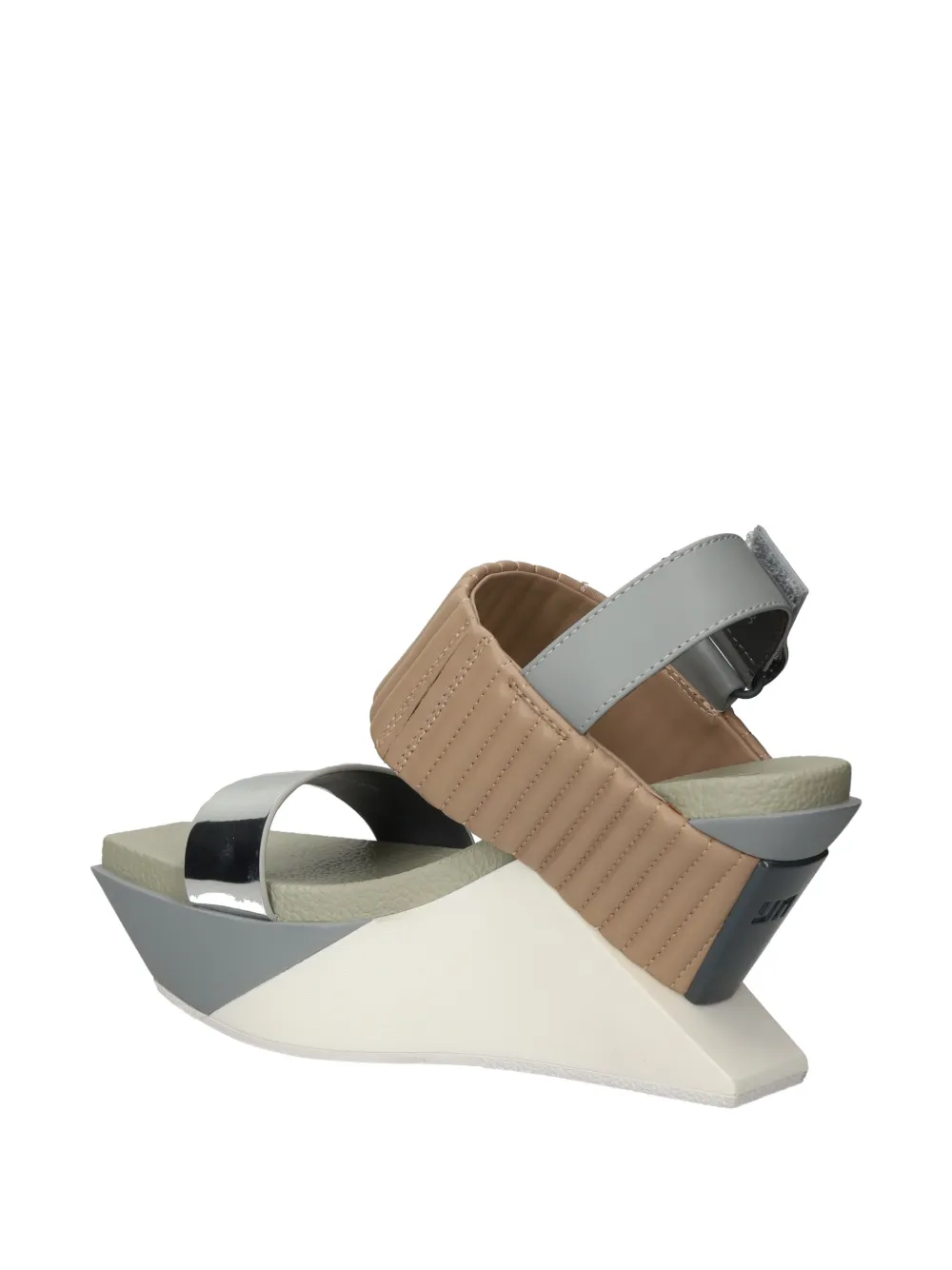 United Nude Delta Wedge Puffier gewatteerde metallic sandalen Grijs