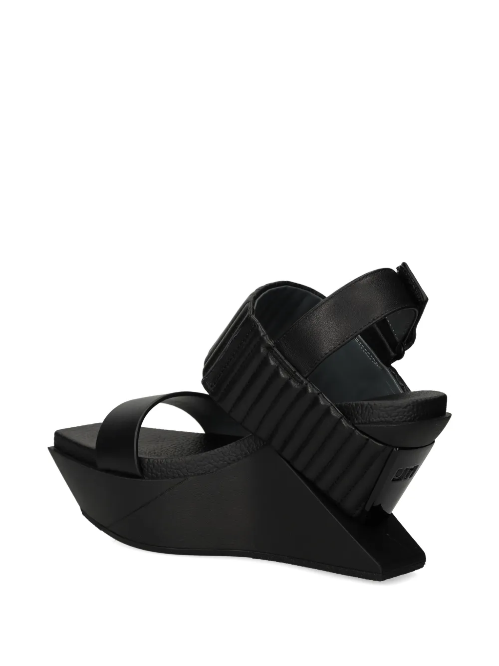 United Nude Delta Wedge Puffier gewatteerde sandalen met klittenband Zwart