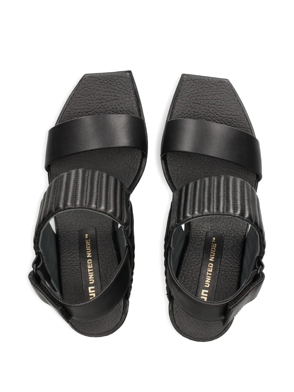 United Nude Delta Wedge Puffier gewatteerde sandalen met klittenband Zwart