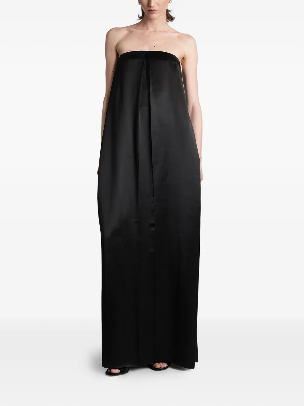 DARKPARK strapless pleated-detail maxi dress - Nero