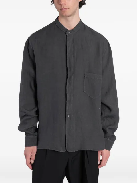Grifoni band-collar chest-pocket shirt