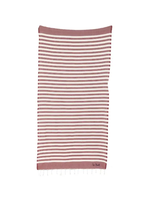 MC2 Saint Barth Foutas striped fringed beach towel