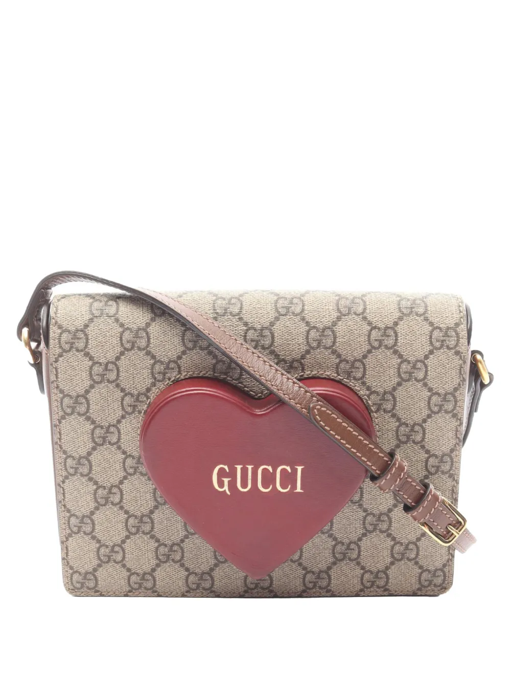 Gucci Pre-Owned 2016-2026 Mini GG Supreme Heart crossbody bag - Toni neutri