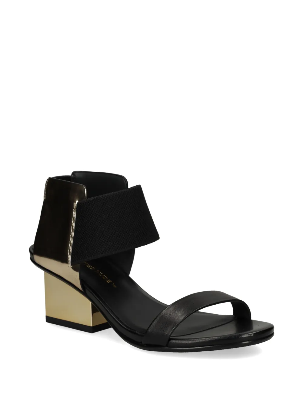 United Nude Raila Mid sandalen met metallic-effect en blokhak Zwart