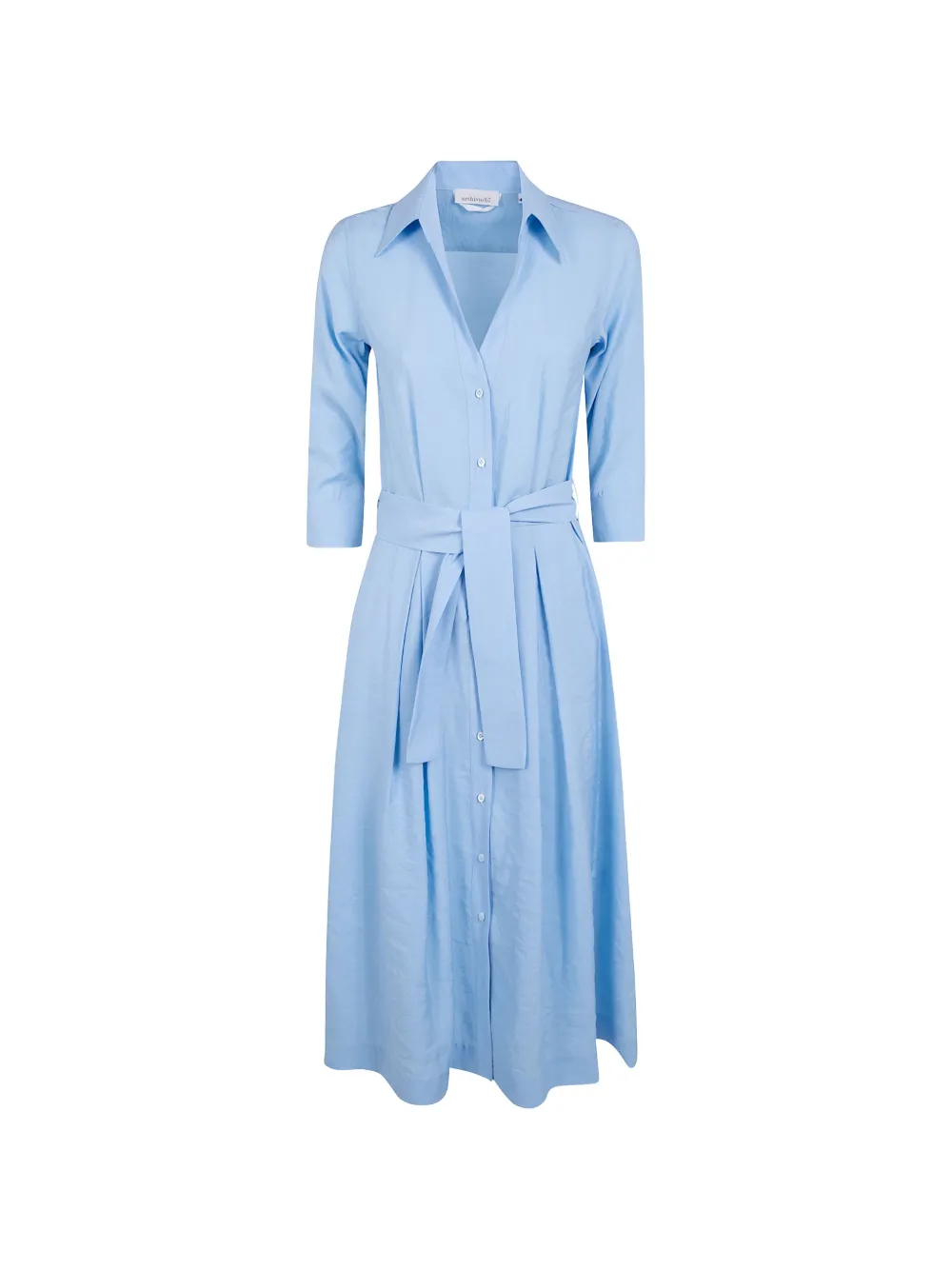 belted button-up dress