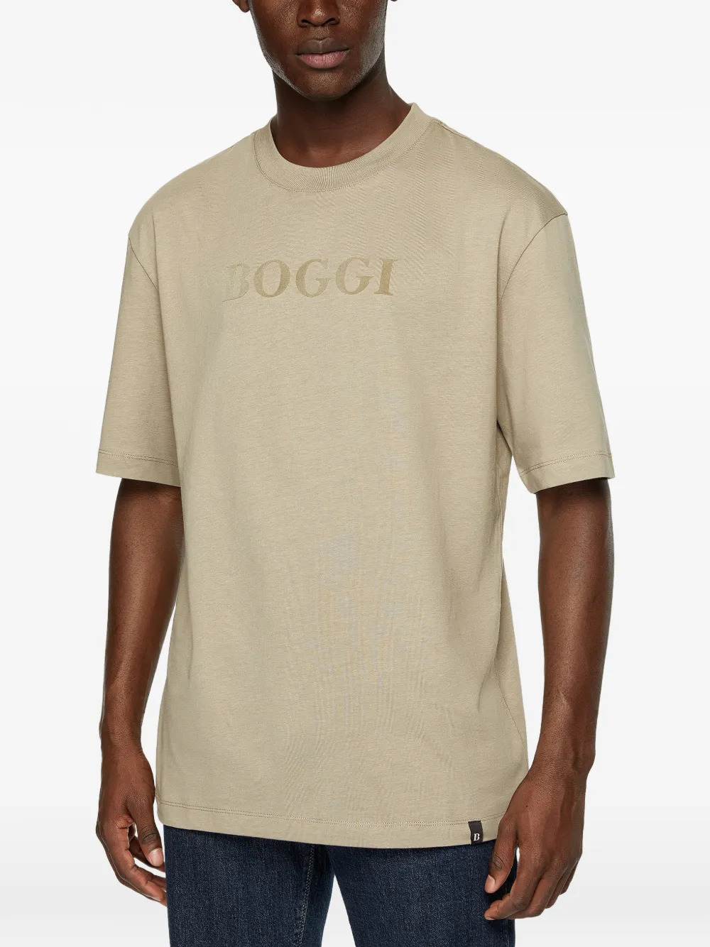 Boggi Milano Katoenen T-shirt Beige