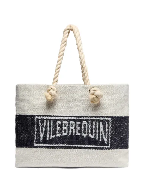 Vilebrequin logo-jacquard striped beach bag