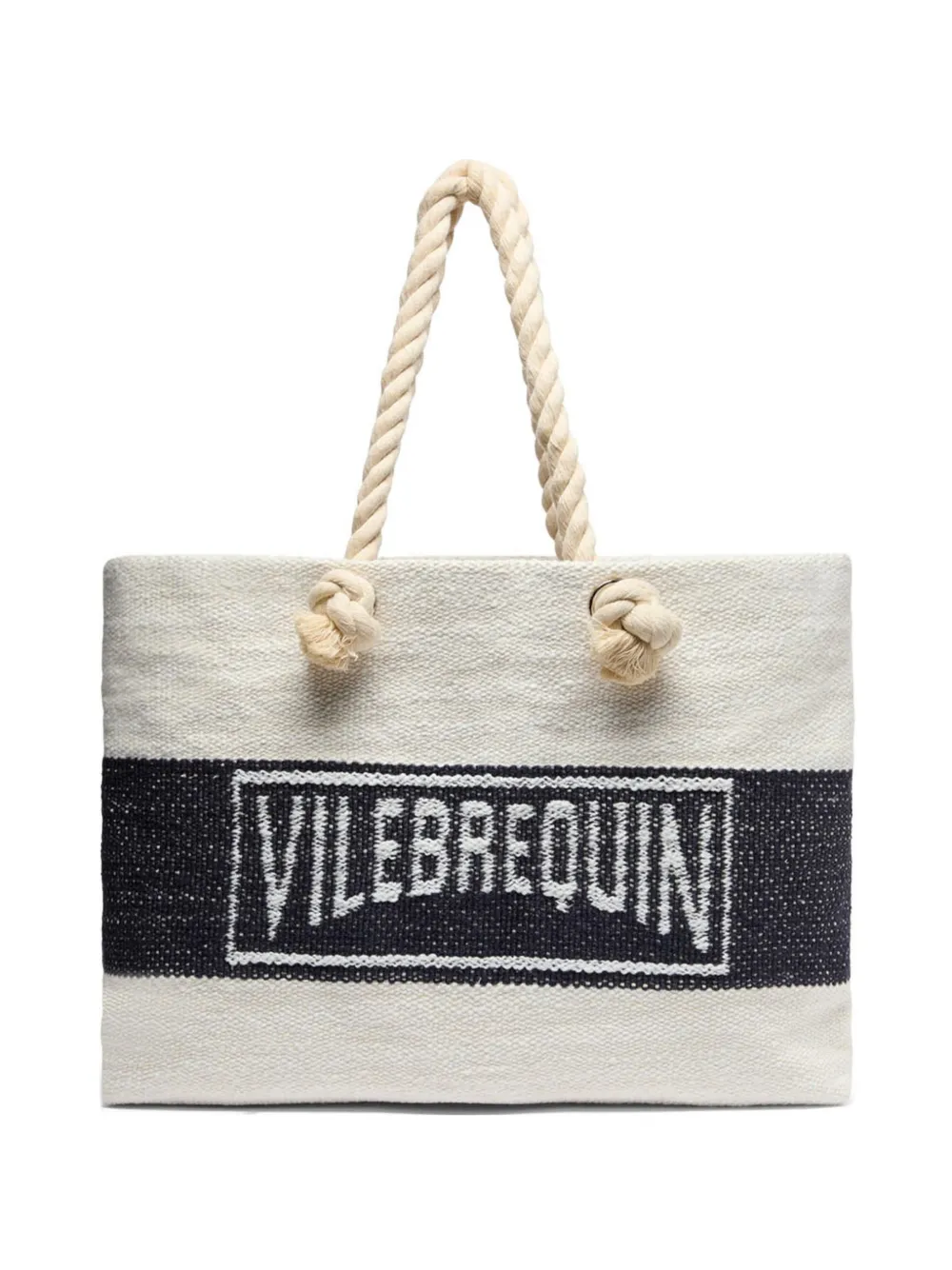 Vilebrequin logo-jacquard striped beach bag | Blue
