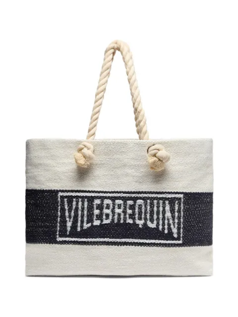 Vilebrequin logo-jacquard striped beach bag