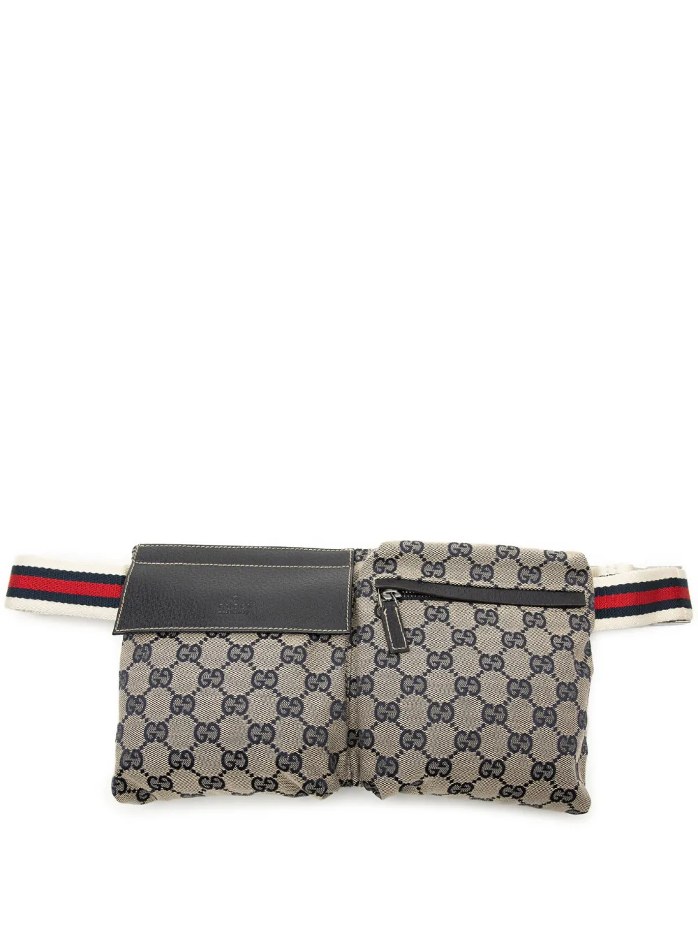 Gucci Pre-Owned 2000-2015 GG Canvas Web Double Pocket belt bag - Toni neutri