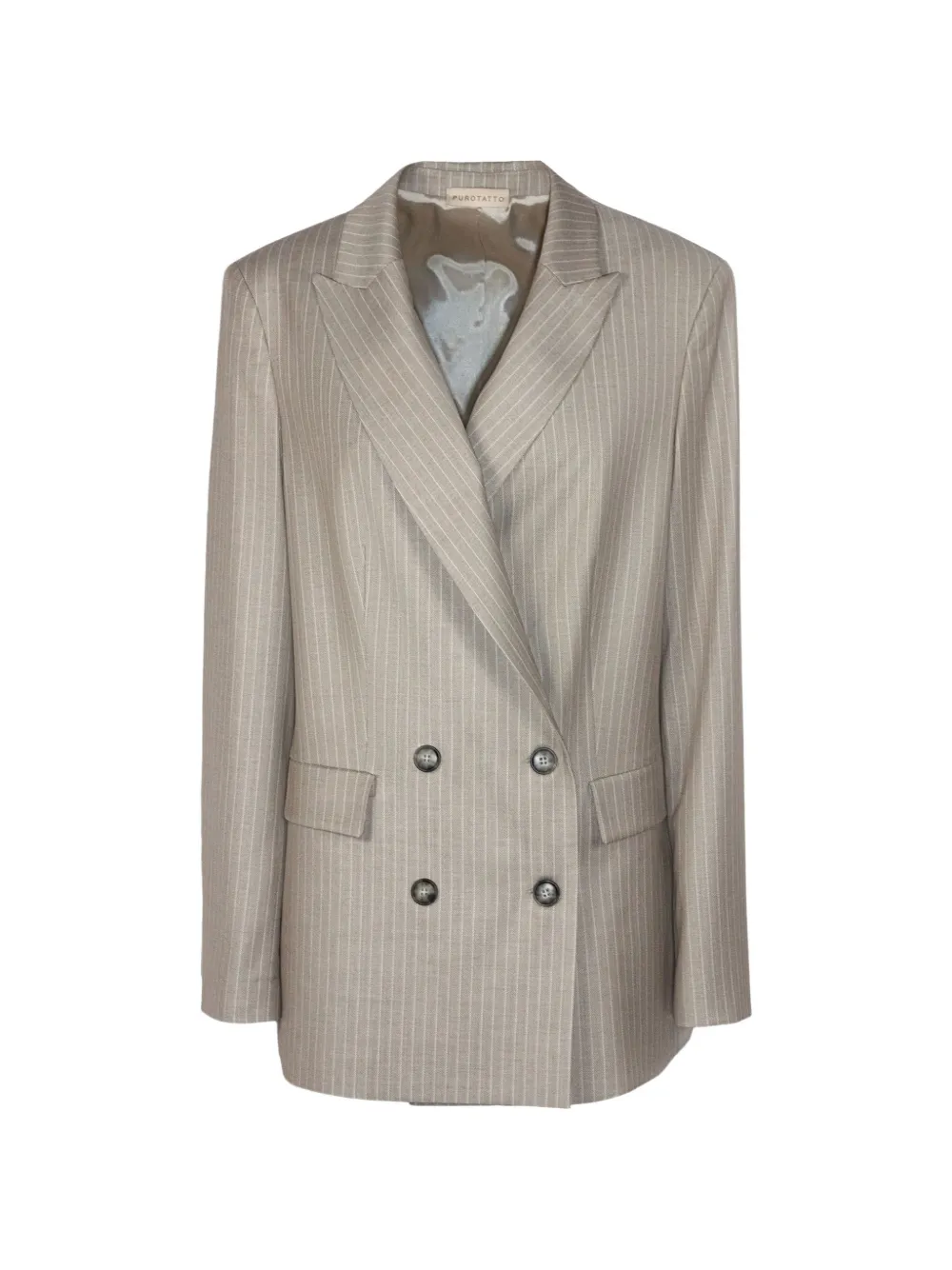 Purotatto double-breasted pinstripe blazer - Nude